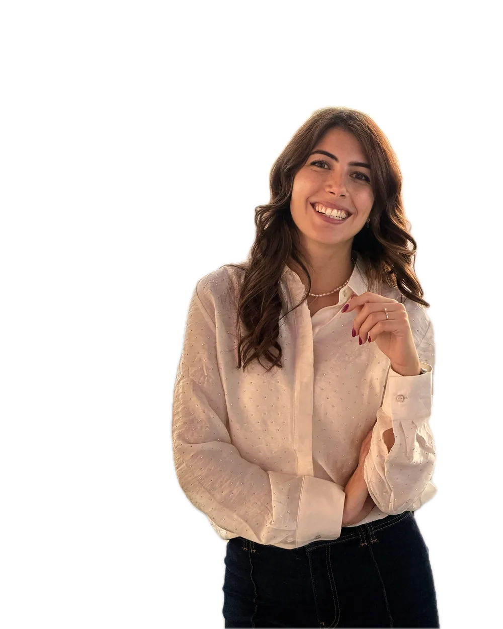 Noemi sorride, sullo sfondo Londra