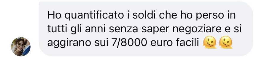 Grazia: ho quantificato i soldi persi senza saper negoziare, 7-8.000 euro