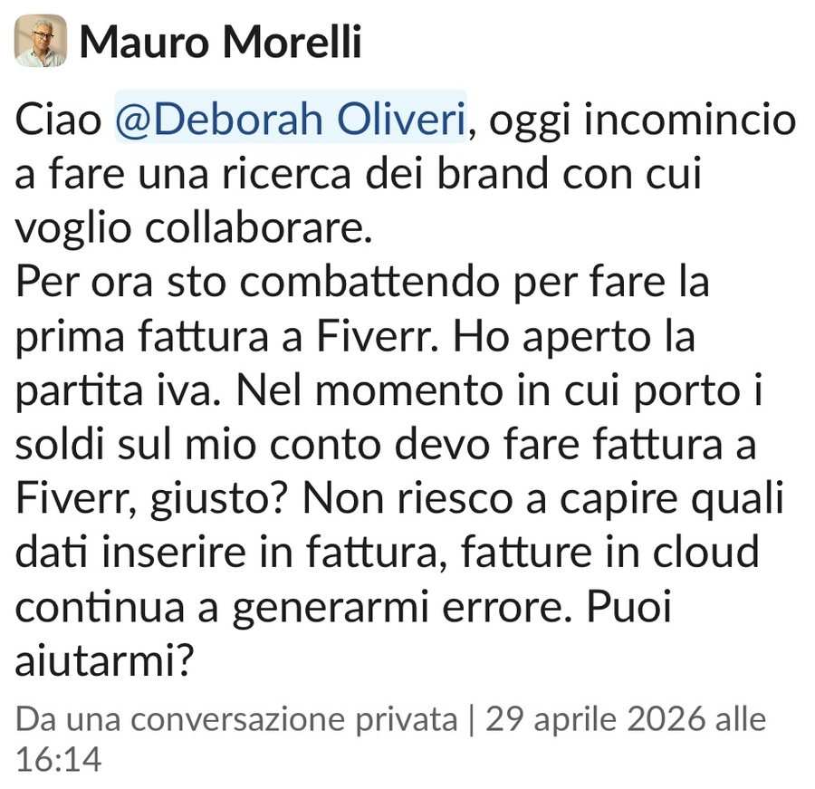 Mauro ha aperto la partita iva
