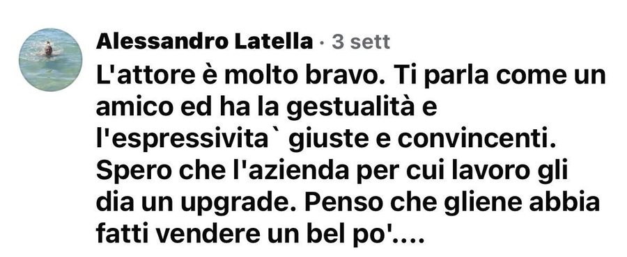 Commento di un'azienda su un video di Mauro