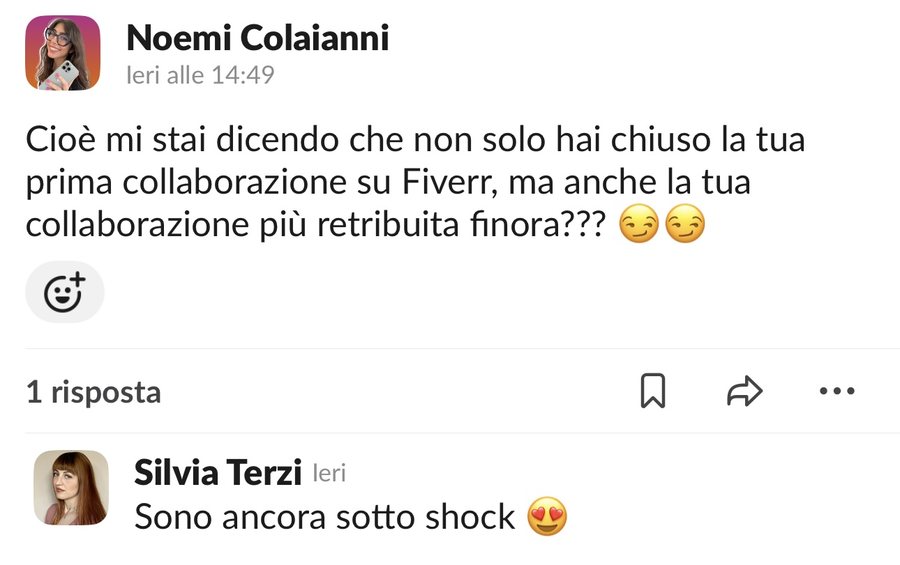 Prima collaborazione su Fiverr ed è anche la più retribuita