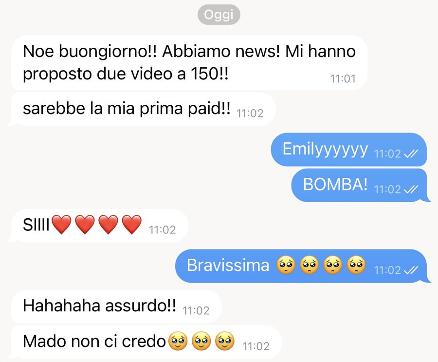 Mi hanno proposto due video a 150 euro, la mia prima paid