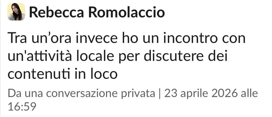 Rebecca ha un incontro con un'attività locale